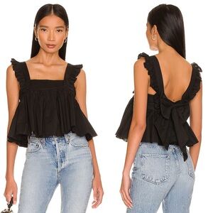NWT Selkie SMALL The Caviar Ruffle Apron top in black